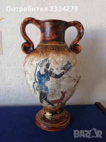 Жардиниера тип гондола, винтидж купа за плодове. Ваза и чиния гръцки мотиви от митологията. , снимка 9 - Антикварни и старинни предмети - 52931063