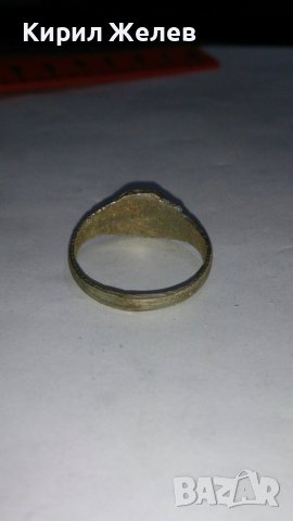 СТАРИНЕН САЧАНЕН ПРЪСТЕН с МОНОГРАМ БУКВА - Х - МАЙСТОРСКА РЪЧНА ИЗРАБОТКА САЧАН  67251, снимка 3 - Антикварни и старинни предмети - 28987396