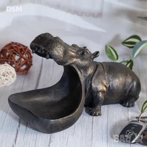 Статуетка Хипопотам с Поставка за Предмети 27см