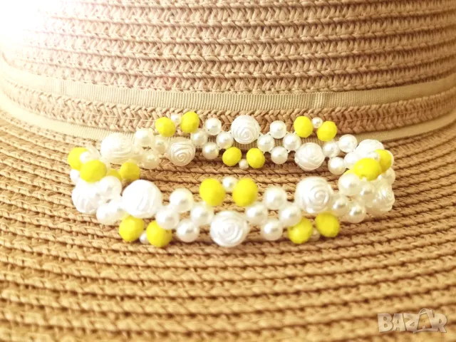 🏷️ Гривна / цвят: перлено бял и жълт, снимка 2 - Гривни - 47305781