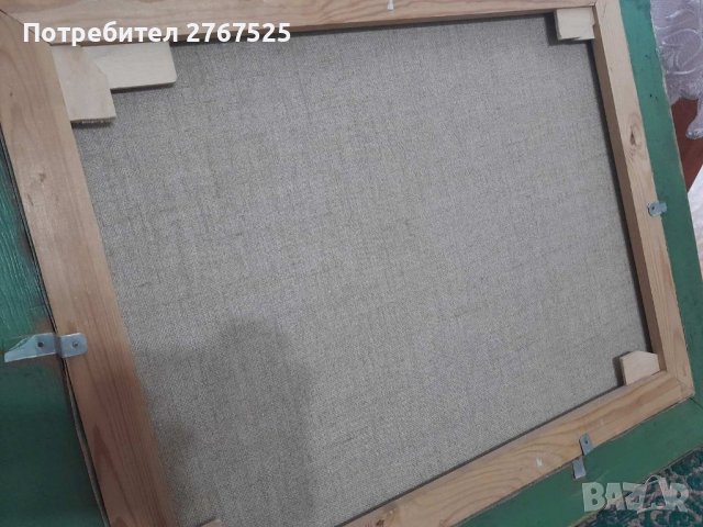 53х63см Стара Картина на платно рисувана с маслени бои цветя, снимка 6 - Колекции - 38987930