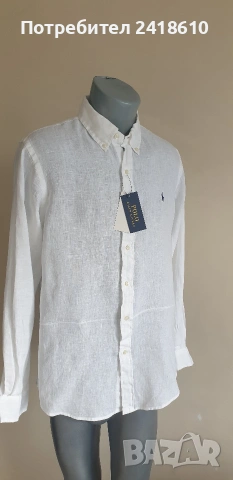 POLO Ralph Lauren Len/ Лен Custom Fit Mens Size M  НОВО! ОРИГИНАЛ! Мъжка Ленена Риза., снимка 4 - Ризи - 53450539