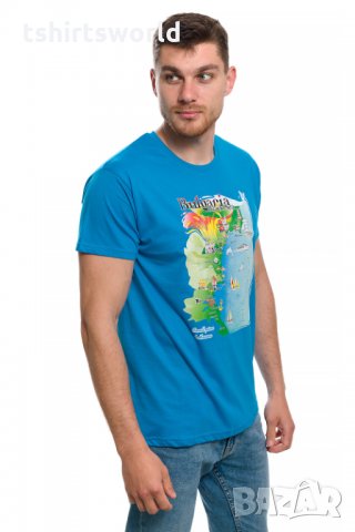 Нова мъжка синя тениска с трансферен печат Черно море - България, снимка 3 - Тениски - 28222259
