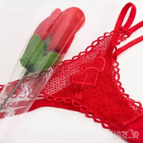 4455 Червена роза с бикини изненада подарък за Свети Валентин, снимка 4 - Изкуствени цветя - 44081981