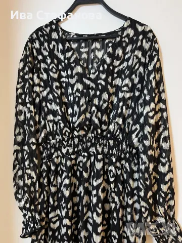 Нова стилна разкошна феерична елегантна черно бяла рокля волани къдри, снимка 2 - Рокли - 48412404