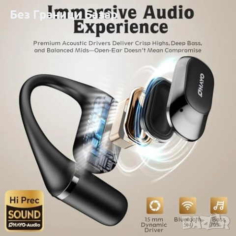 Нови Open Ear спортни слушалки с куки, 15mm драйвер, LED дисплей, ENC, снимка 8 - Bluetooth слушалки - 53569776