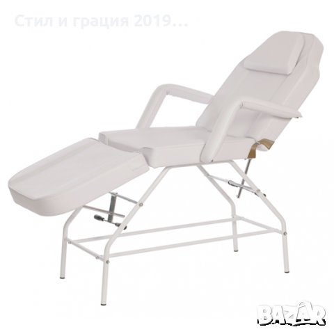 Фиксирана кушетка Mylo 185 x 63/83 x 75 см -бяла/черна, снимка 2 - Кушетки - 43837517