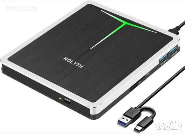 NOLYTH Външно CD DVD устройство, USB 3.0 Type-C CD/DVD +/-RW, снимка 1 - Аксесоари и консумативи - 44859475