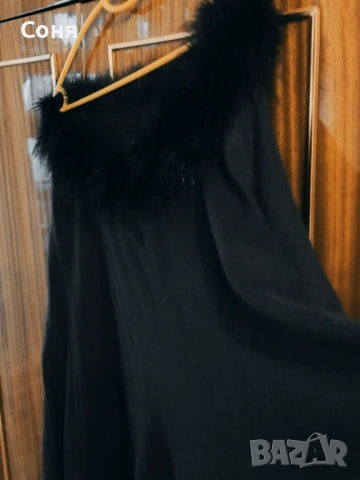 Пончо с яка от естествена кожа, снимка 6 - Палта, манта - 53067847