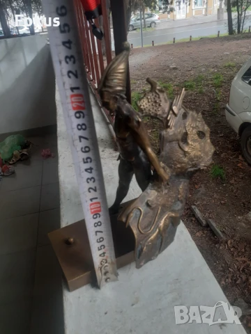 Страхотна бронзова пластика на воин фигура статуетка бронз, снимка 6 - Антикварни и старинни предмети - 50966429