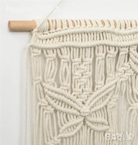 Завеса за прозорец от макраме, Екрю, 76x91 см. , снимка 2 - Щори - 50388586