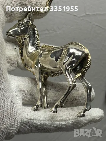 Статуетка на Елен от масивно сребро, снимка 12 - Статуетки - 49878252