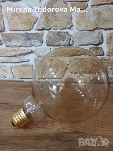 Edison / Marconi Globe Vintage / винтидж лампа / крушка Американска 125мм х 170мм E27 40w, снимка 2 - Други - 34993013