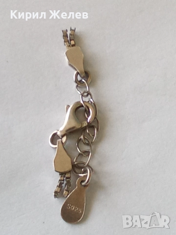 Сребърна карабинка закопчалка 35465, снимка 2 - Колиета, медальони, синджири - 52243643