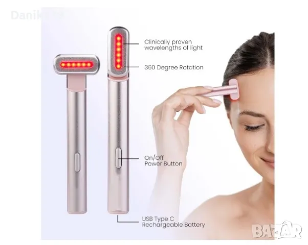 LED Уред за поддръжка и грижа за лице, Антиейдж терапия, Лифтинг на лицето, снимка 2 - Масажори - 49685572