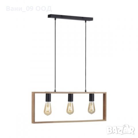 Пендел в индустриален стил-дърво и метал, снимка 4 - Лампи за таван - 38387541