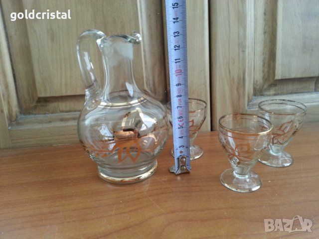 Чашки и гарафа за ракия ликьор, снимка 4 - Антикварни и старинни предмети - 37685503
