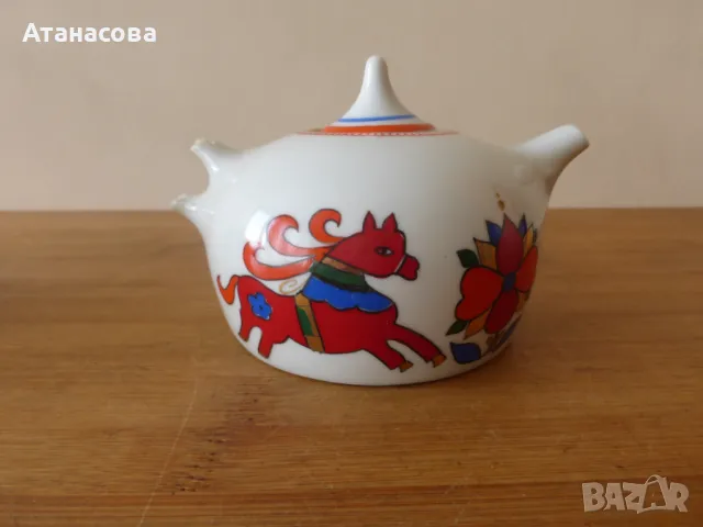 Порцеланово чайниче чайник ЛФЗ 1970 г , снимка 3 - Аксесоари за кухня - 49769215