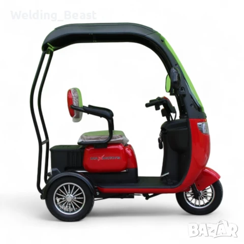 Триместна Електрическа триколка X3+ 1500W / 48V/ 20Ah - Червена, снимка 2 - Мотоциклети и мототехника - 51284499