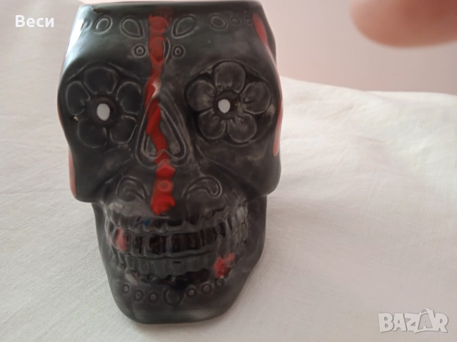Керамична чаша с череп, високо качество