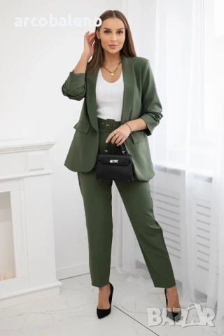 Дамски елегантен комплект сако и панталон, 9цвята , снимка 7 - Комплекти - 46746554