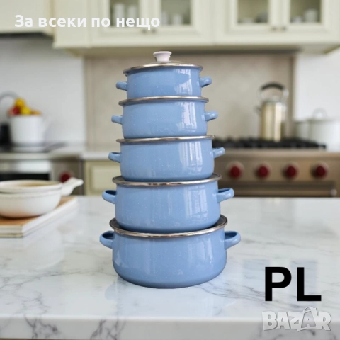 Комплект от 5 тенджери със стъклени капаци + 5 стъклени купи с капак Код P1683, снимка 3 - Съдове за готвене - 52941754