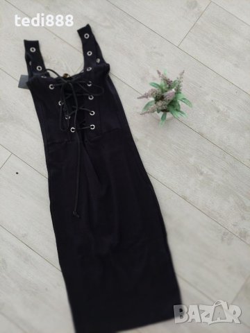 Разпродажба Нова черна рокля рипс, снимка 1 - Рокли - 40350614