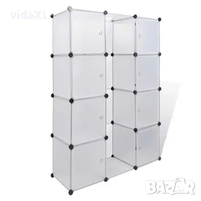 vidaXL Модулен шкаф с 9 отделения, 37x115x150 см, бял(SKU:240498), снимка 1 - Шкафове - 48510137