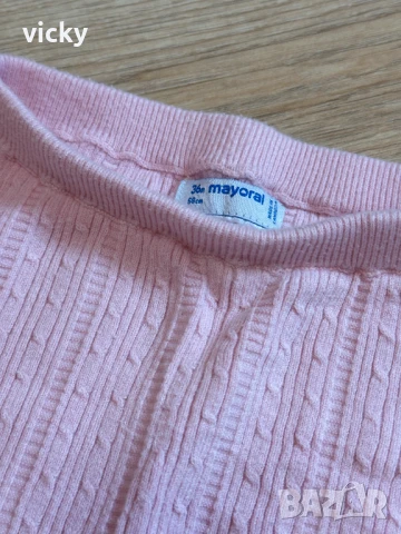 Елегантно клинче от тънко плетиво в бонбонен розов цвят Mayoral, 36М/98см, снимка 2 - Детски клинове - 50643988