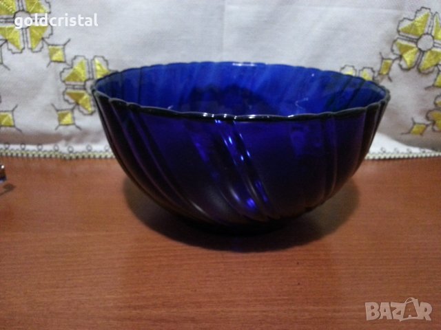 Стъклена купа кобалт , снимка 6 - Антикварни и старинни предмети - 43356471