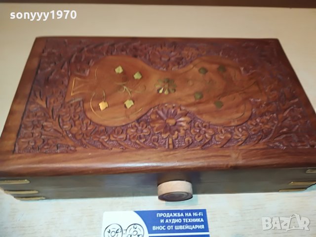кутия от екзотично дърво с меден обков-26х15х6см, снимка 2 - Колекции - 28727790