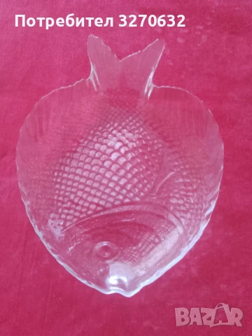 Комплект стъклени подноси/плата/ във формата на риби. Състои се от четири части, снимка 4 - Форми - 51425745