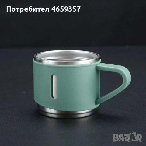 Подаръчен комплект термос с 3 чаши, зелен, розов, сив, снимка 3 - Аксесоари за кухня - 52584297