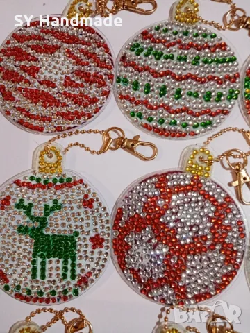 Диамантени коледни топки - 13бр, снимка 5 - Декорация за дома - 48003741