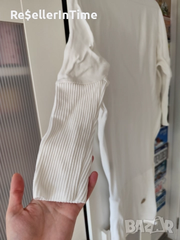 Рокля/туника Roberto Cavalli в бяло, фино плетиво , снимка 4 - Блузи с дълъг ръкав и пуловери - 51499807