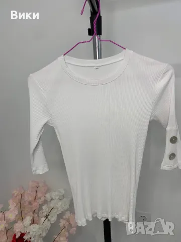 Бяла тениска рипс размер М, подходяща и за S, снимка 7 - Тениски - 50085935