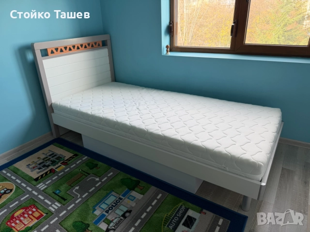 Единично легло с матрак, снимка 2 - Спални и легла - 52463567