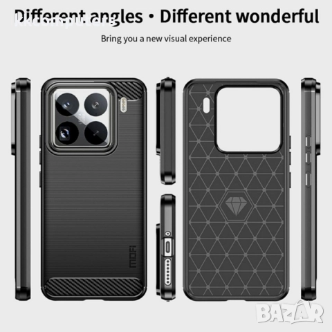 Xiaomi 15 Pro Удароустойчив MOFI Carbon Fiber Калъф и Протектор, снимка 7 - Калъфи, кейсове - 50627652