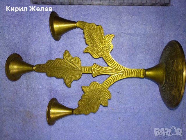 ТРАДИЦИОНЕН ОРИЕНТАЛСКИ ФЛОРАЛЕН ОРНАМЕНТИРАН БРОНЗОВ ТРОЕН СВЕЩНИК За КОЛЕКЦИЯ ИНТЕРИОР 42677, снимка 9 - Декорация за дома - 43875889