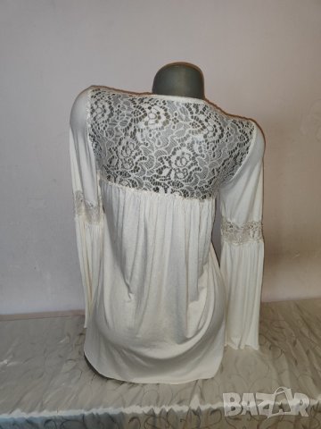 Елегантна бяла блуза р-р М, снимка 7 - Блузи с дълъг ръкав и пуловери - 39489388