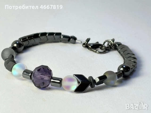 ръчно изработена гривна с естествен хематит 