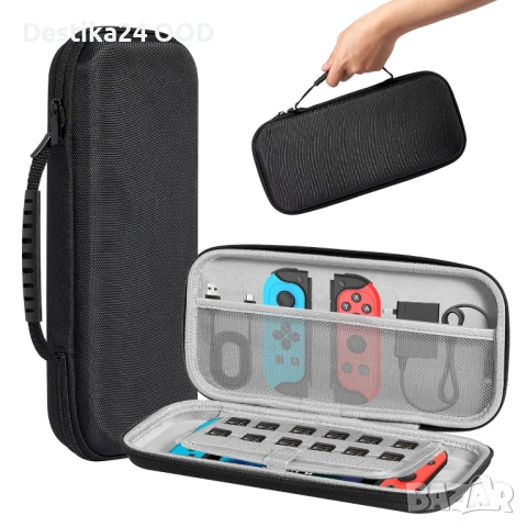 Твърд калъф за Nintendo Switch 2 с място за 12 игри и аксесоари