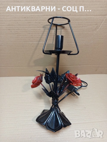 Стара Метална Декоративна Настолна Лампа. Номер 617., снимка 4 - Антикварни и старинни предмети - 53250219