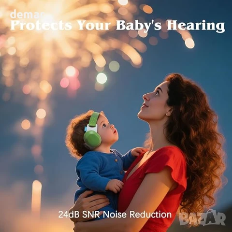 Бебешки наушници Bella's Friends за защита от шум - Удобни и регулируеми, 3-48 месеца, зелени, снимка 2 - Други - 50964467