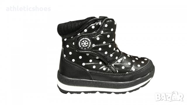 Детски апрески в синьо и черно на точки -1085, снимка 2 - Бебешки боти и ботуши - 38403655