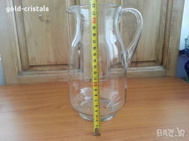 Голяма стъклена кана, снимка 2 - Антикварни и старинни предмети - 33118314