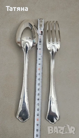 Нови Вилици и лъжици (19 брой) за маса Ecruis Victoria Contours с посребрени покрития / 100 микрона, снимка 14 - Прибори за хранене, готвене и сервиране - 53402523