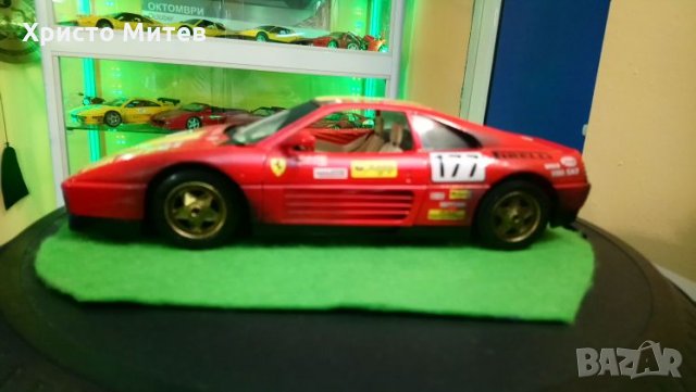 Метална количка Ferrari 348 race 1 :18 Bburago 1989 г., снимка 2 - Колекции - 24629196
