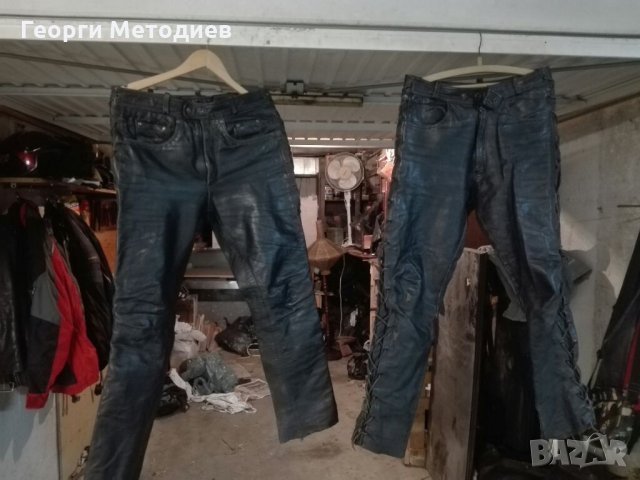 Кожени рокерски панталони, снимка 2 - Панталони - 32590816