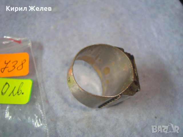 СТАРИНЕН БРОНЗОВ ОРНАМЕНТИРАН ПРЪСТЕН с ЧЕРВЕН КАТАЛИН МАЙСТОРСКА РЪЧНА ИЗРАБОТКА 16738, снимка 12 - Антикварни и старинни предмети - 36393672